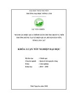 Đánh giá hiệu quả chính sách chi trả dịch vụ môi trường rừng tại xã Điện Quan  huyện Bảo Yên  tỉnh Lào Cai (Khóa luận tốt nghiệp)
