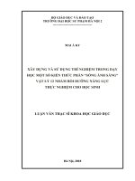 Luận văn xây dựng và sử dụng thí nghiệm trong dạy học một số kiến thức phần “sóng ánh sáng” vật lý 12 nhằm bồi dưỡng năng lực thực nghiệm cho học sinh 