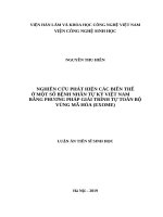 NGHIÊN cứu PHÁT HIỆN các BIẾN THỂ ở một số BỆNH NHÂN tự kỷ VIỆT NAM BẰNG PHƯƠNG PHÁP GIẢI TRÌNH tự TOÀN bộ VÙNG mã hóa (EXOME) 