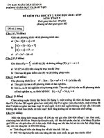 Đề thi học kỳ 2 Toán 9 năm 2018 – 2019 phòng GDĐT Quận 4 – TP HCM