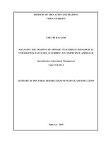Quản lí đào tạo giáo viên tiểu học ở các trường khoa đại học sư phạm theo tiếp cận năng lực tt tiếng anh 