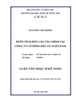 Luận văn thạc sỹ - Phân tích báo cáo tài chính tại Công Ty Cổ Phần Đầu Tư SVIETNAM