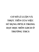 CƠ sở lí LUẬN và THỰC TIỄN của VIỆC sử DỤNG PPTLN TRONG dạy học môn GDCD ở TRƯỜNG TRUNG học cơ sở 