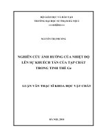 Luận văn nghiên cứu ảnh hưởng của nhiệt độ lên sự khuếch tán của tạp chất trong tinh thể ge 