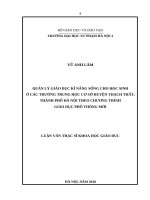 Quản lý giáo dục kỹ năng sống cho học sinh ở các trường trung học cơ sở huyện thạch thất, thành phố hà nội theo chương trình giáo dục phổ thông mới 