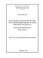 Quản lí đào tạo giáo viên tiểu học ở các trường khoa đại học sư phạm theo tiếp cận năng lực tt 