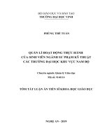 Quản lý hoạt động thực hành của sinh viên ngành sư phạm kỹ thuật các trường đại học khu vực nam bộ (tt) 
