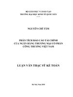LUẬN VĂN THẠC SỸ - PHÂN TÍCH BÁO CÁO TÀI CHÍNH CỦA NGÂN HÀNG THƯƠNG MẠI CỔ PHẦN CÔNG THƯƠNG VIỆT NAM