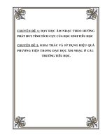 DẠY học âm NHẠC THEO HƯỚNG PHÁT HUY TÍNH TÍCH cực của học SINH TIỂU học