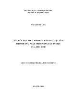 Tổ chức dạy học chương chất khí, vật lí 10 theo hướng phát triển năng lực tự học của học sinh 
