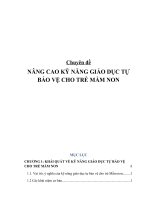 CHUYÊN ĐỀ: NÂNG CAO KỸ NĂNG GIÁO DỤC TỰ BẢO VỆ CHO TRẺ MẦM NON