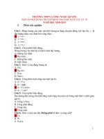 ĐÁP ÁN NỘI DUNG ÔN TẬP KIỂM TRA HỌC KỲ II VẬT LÝ LỚP 10 NĂM HỌC 2018-2019