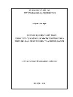 Quản lí dạy học môn Toán theo tiếp cận năng lực ở các trường trung học cơ sở trên địa bàn quận Tây Hồ, thành phố Hà Nội