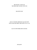Quản lí chương trình đào tạo giáo viên trung học phổ thông theo tiếp cận AUN QA