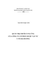 Luận văn thạc sỹ - Quản trị chuỗi cung ứng của Công Ty Cổ Phần Dược Vật Tư Y Tế Hải Dương