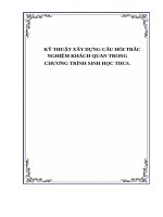 KỸ THUẬT xây DỰNG câu hỏi TRẮC NGHIỆM KHÁCH QUAN TRONGCHƯƠNG TRÌNH SINH học THCS