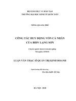 Luận văn thạc sỹ - Công tác huy động vốn cá nhân của BIDV Lạng Sơn