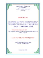 Khai thác, xây dựng và sử dụng bài tập thí nghiệm trong dạy học phần điện học vật lý 9   trung học cơ sở (tt) 