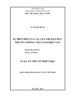 Sự biến đổi của các giá trị đạo đức truyền thống việt nam hiện nay