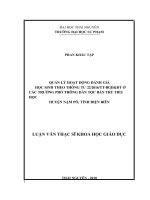 Quản lý hoạt động đánh giá học sinh theo thông tư 22 2016 TT  BGDĐT ở các trường phổ thông dân tộc bán trú tiểu học huyện nậm pồ, tỉnh điện biên 