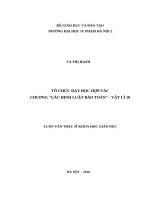 Tổ chức dạy học hợp tác chương “các định luật bảo toàn”  vật lý 10 