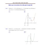 Điểm cực trị của hàm số có dấu giá trị tuyệt đối 