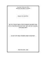 Quản lý hoạt động trải nghiệm cho học sinh ở các trường phổ thông dân tộc bán trú trung học cơ sở huyện Nậm Pồ, tỉnh Điện Biên (Luận văn thạc sĩ)