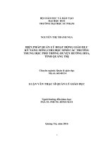 Luận văn biện pháp quản lý hoạt động giáo dục kỹ năng sống cho học sinh các trường THPT trên địa bàn huyện hướng hóa