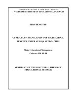 Quản lí chương trình đào tạo giáo viên trung học phổ thông theo tiếp cận AUN QA tt tiếng anh 