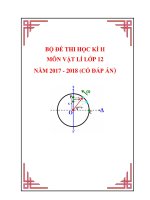 Bộ đề thi học kì 2 môn vật lí lớp 12 năm 2018 ( có đáp án)