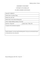 Financial management Assignment May 2015 (APC 308)