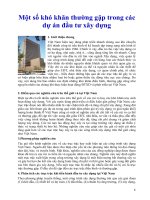 Một số khó khăn thường gặp trong các dự án đầu tư xây dựng