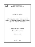 Quản trị rủi ro trong cho vay doanh nghiệp tại ngân hàng TMCP ngoại thương việt nam– chi nhánh kontum (tt) 
