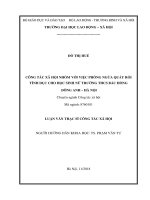 Công tác xã hội nhóm với việc phòng ngừa quấy rối tình dục cho học sinh nữ trường THCS bắc hồng 