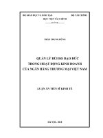 Luận án tiến sĩ kinh tế quản lý rủi ro đạo đức trong hoạt động kinh doanh của ngân hàng thương mại việt nam 