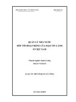 Luận án tiến sĩ quản lý công quản lý nhà nước đối với hoạt động của đạo tin lành ở việt nam 
