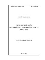 Luận án tiến sĩ kinh tế chính sách tài khóa nhằm thúc đẩy tăng trưởng kinh tế ở việt nam 