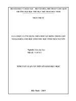 Lựa chọn và ứng dụng trò chơi vận động trong giờ ngoại khóa cho học sinh tiểu học tỉnh thái nguyên (tt) 