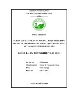 Nghiên cứu cây thuốc và đánh giá hoạt tính kháng khuẩn của một số loại cây thuốc tại xã Hoàng Nông  huyện Đại Từ  tỉnh Thái Nguyên (Khóa luận tốt nghiệp)