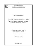 Quản trị kênh phân phối sản phẩm rượu vang sim của công ty TNHH MTV sim thiên sơn (tt) 