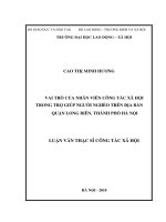 Vai trò của nhân viên công tác xã hội trong trợ giúp người nghèo trên địa bàn quận long biên thành phố hà nội 