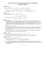 De thi va Dap an 10 chuyen toan Nam dinh 2018-2019