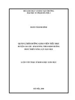 Quản lí bồi dưỡng giáo viên tiểu học huyện gia lộc, tỉnh hải dương theo định hướng phát triển năng lực dạy học 