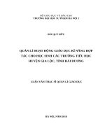Quản lí hoạt động giáo dục kĩ năng hợp tác cho học sinh các trường tiểu học huyện gia lộc, tỉnh hải dương 