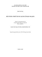 Luận văn thạc sĩ công nghệ thông tin bài toán thuê xe du lịch có hạn ngạch 