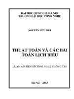 Luận án tiến sĩ công nghệ thông tin thuật toán và các bài toán lịch biểu 