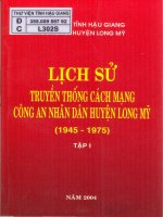 Ebook lịch sử truyền thống cách mạng công an nhân dân huyện long mỹ (1945 1975) phần 1 