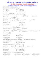 Giai chi tiet de thi hoc ki 2 mon toan 11 trac nghiem 2018 