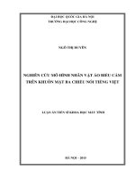 Luận án tiến sĩ nghiên cứu mô hình nhân vật ảo biểu cảm trên khuôn mặt ba chiều nói tiếng việt 