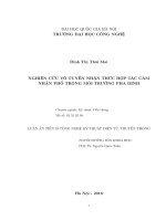 Luận án tiến sĩ nghiên cứu vô tuyến nhận thức hợp tác cảm nhận phổ trong môi trường pha đinh 